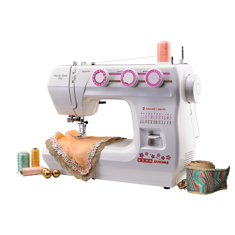 Usha Wonder Stitch Plus Sewing Machine with multiple stitch patterns and automatic features