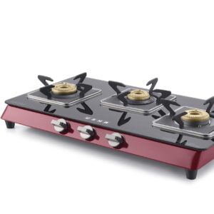 Usha Triple Burner Cooktop with toughened glass top for efficient and elegant cooking