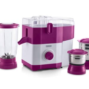 Usha Undramatic Juicer Mixer Grinder in kitchen setting with fruits and vegetables